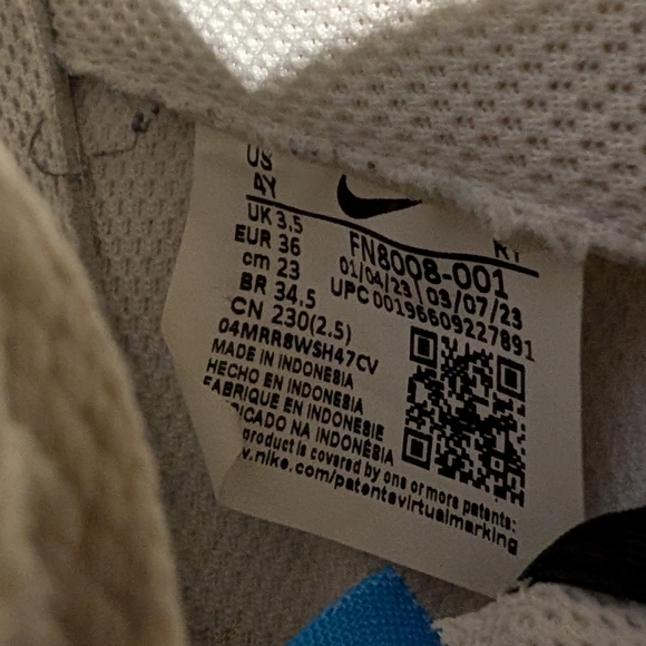 Nike Air Force Low GS Black Light Photo Blue Size 4Y - Picture 10 of 10